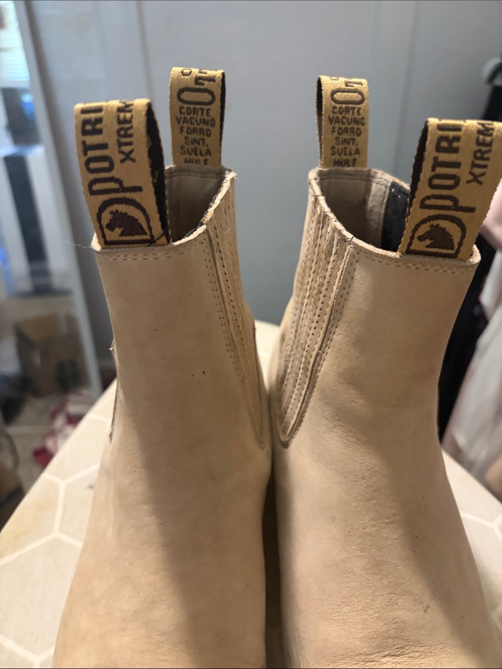 Pikolinos Tan Chelsea Ankle Boots with Branded Pull Tabs